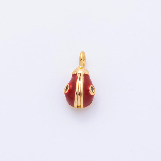 Mini Red Apple Enamel 18K Gold Filled Fruit Charm | AH-916