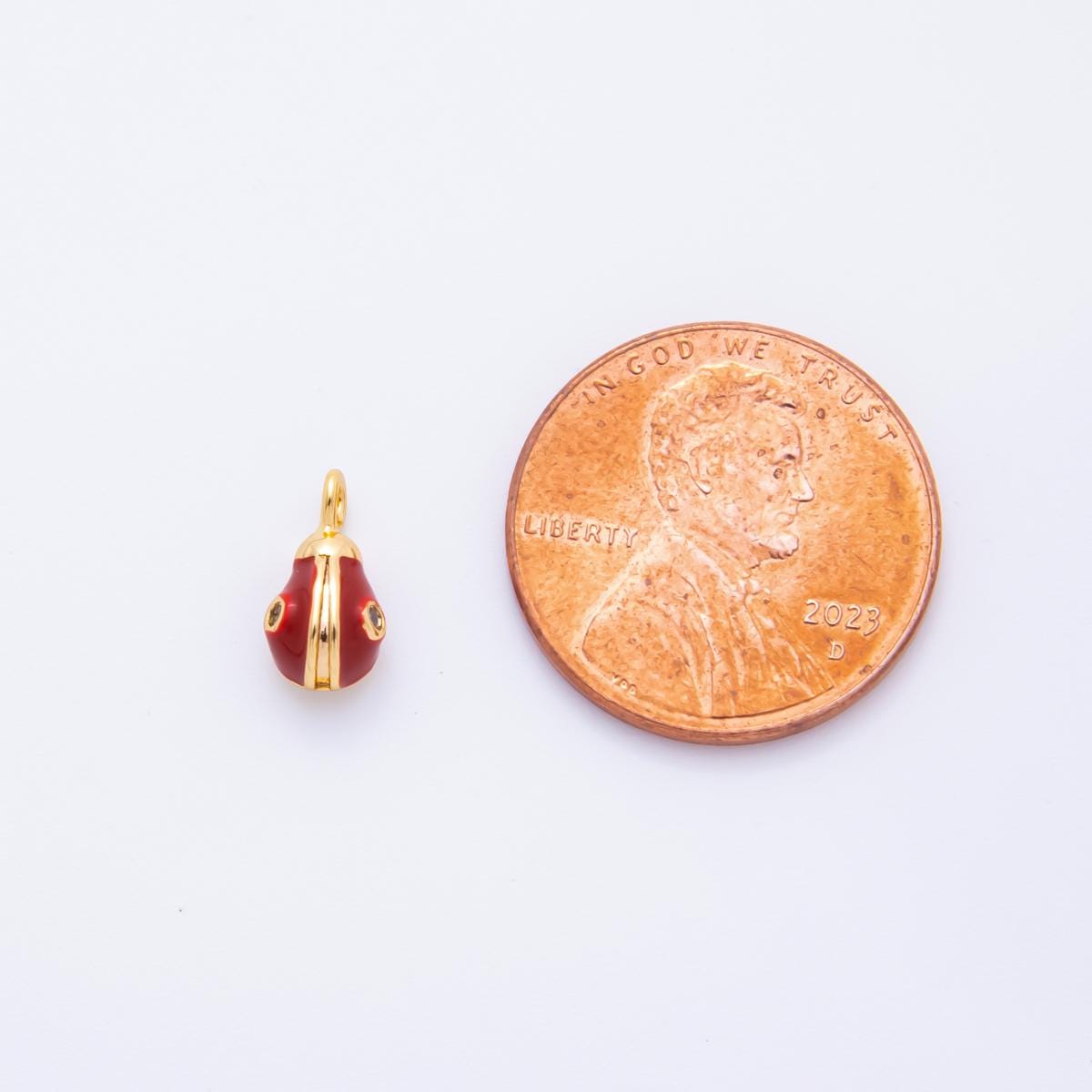 Mini Red Apple Enamel 18K Gold Filled Fruit Charm | AH-916