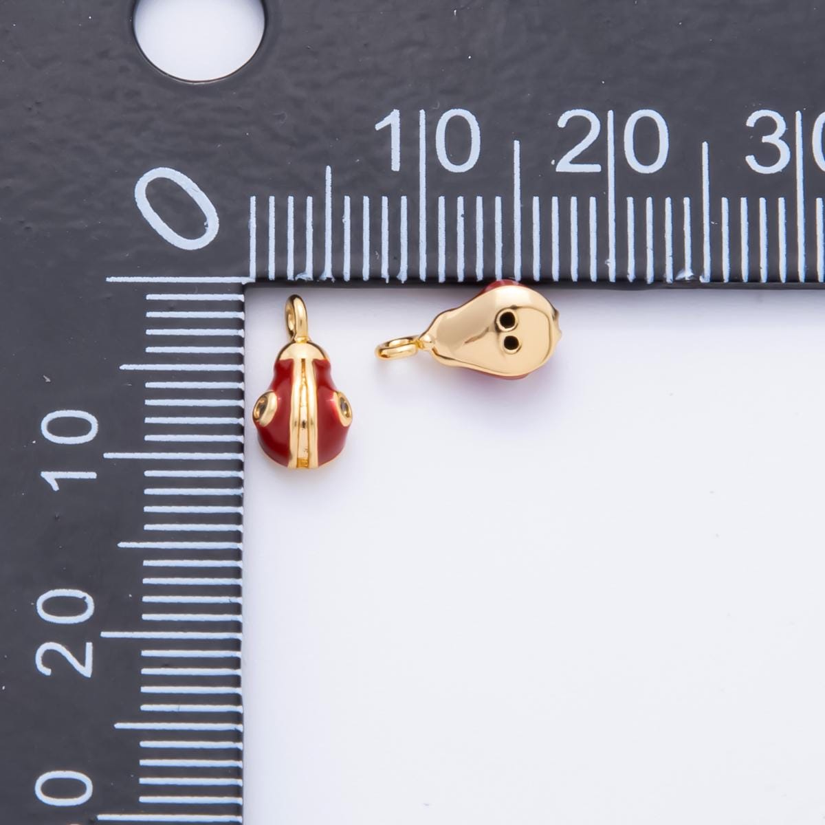 Mini Red Apple Enamel 18K Gold Filled Fruit Charm | AH-916