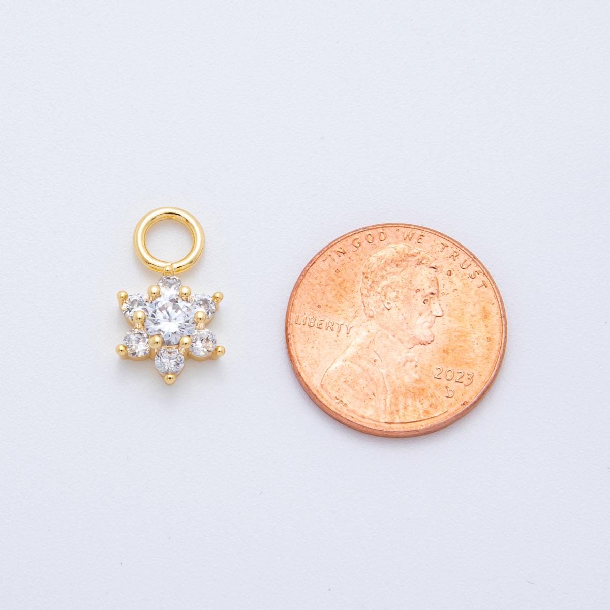 18K Gold Filled Gold Star Charm Pendant – Celestial Jewelry Tiny CZ Star Charm for Earring Charm AH-912