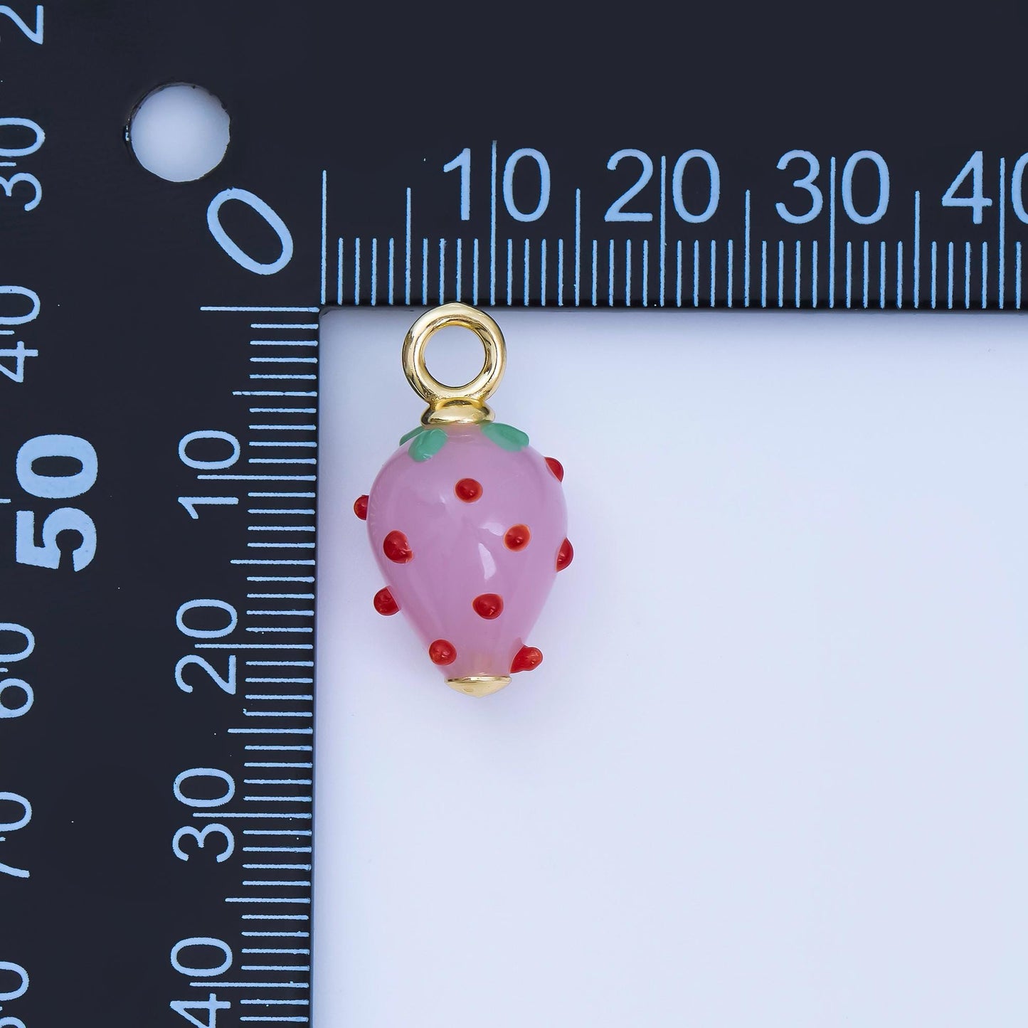 Colorful Red Resin fruit pendants dainty gold strawberry charms for earring necklace bracelet component| AJ-368