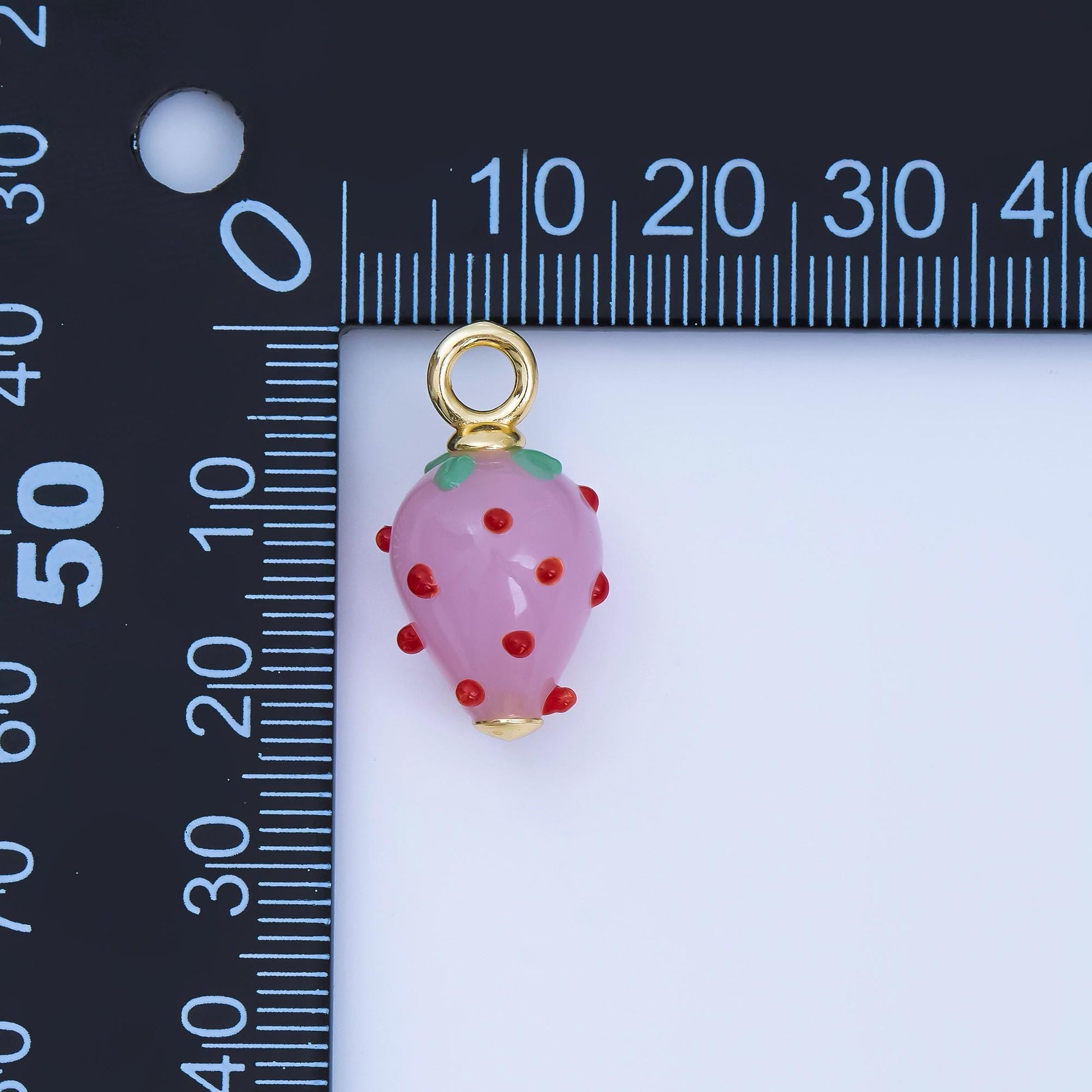 Colorful Red Resin fruit pendants dainty gold strawberry charms for earring necklace bracelet component| AJ-368