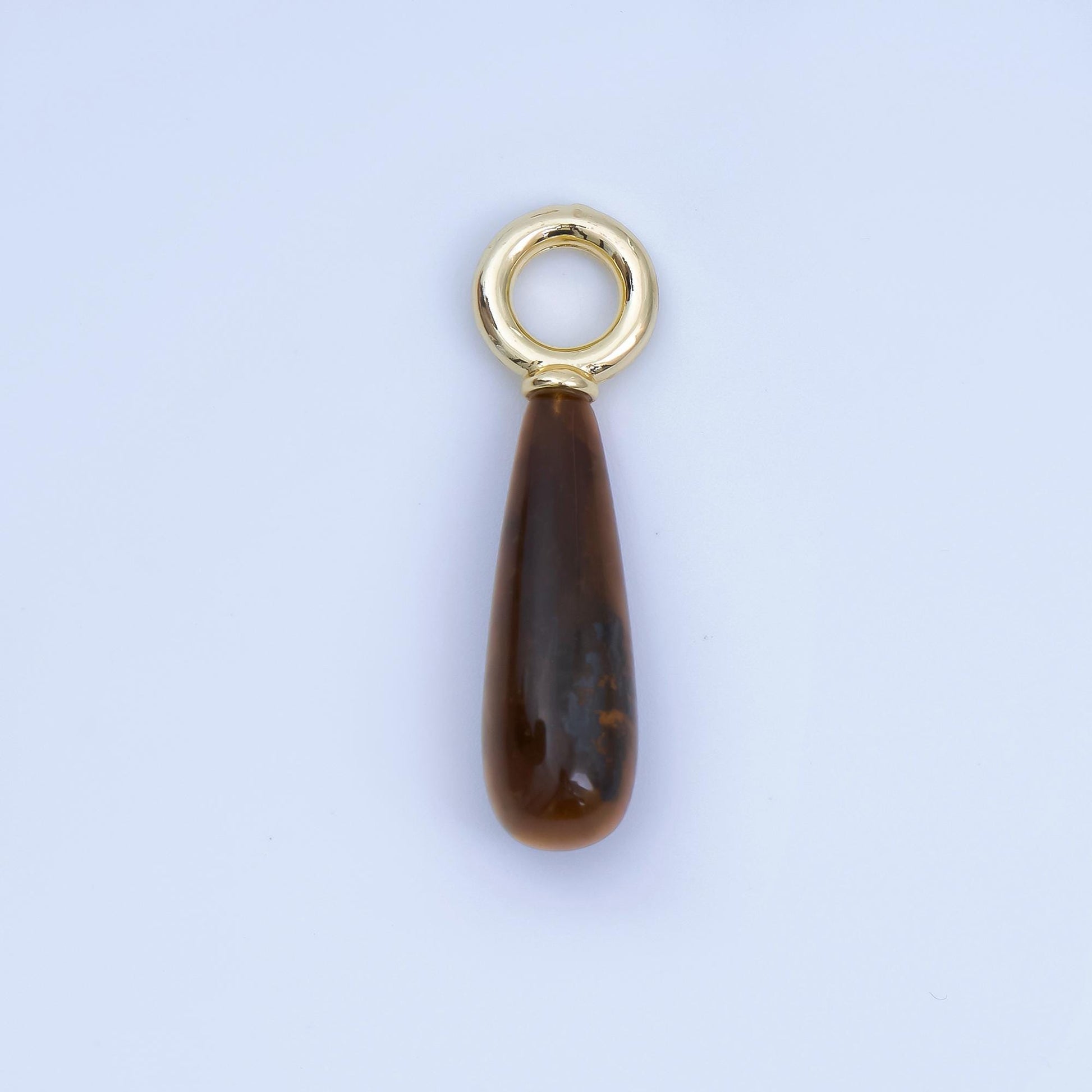 Dainty Teardrop Gemstone Charms in 24K Gold Filled Assorted Natural Stone Pendants for Necklace Earring Jewelry Making AJ-420