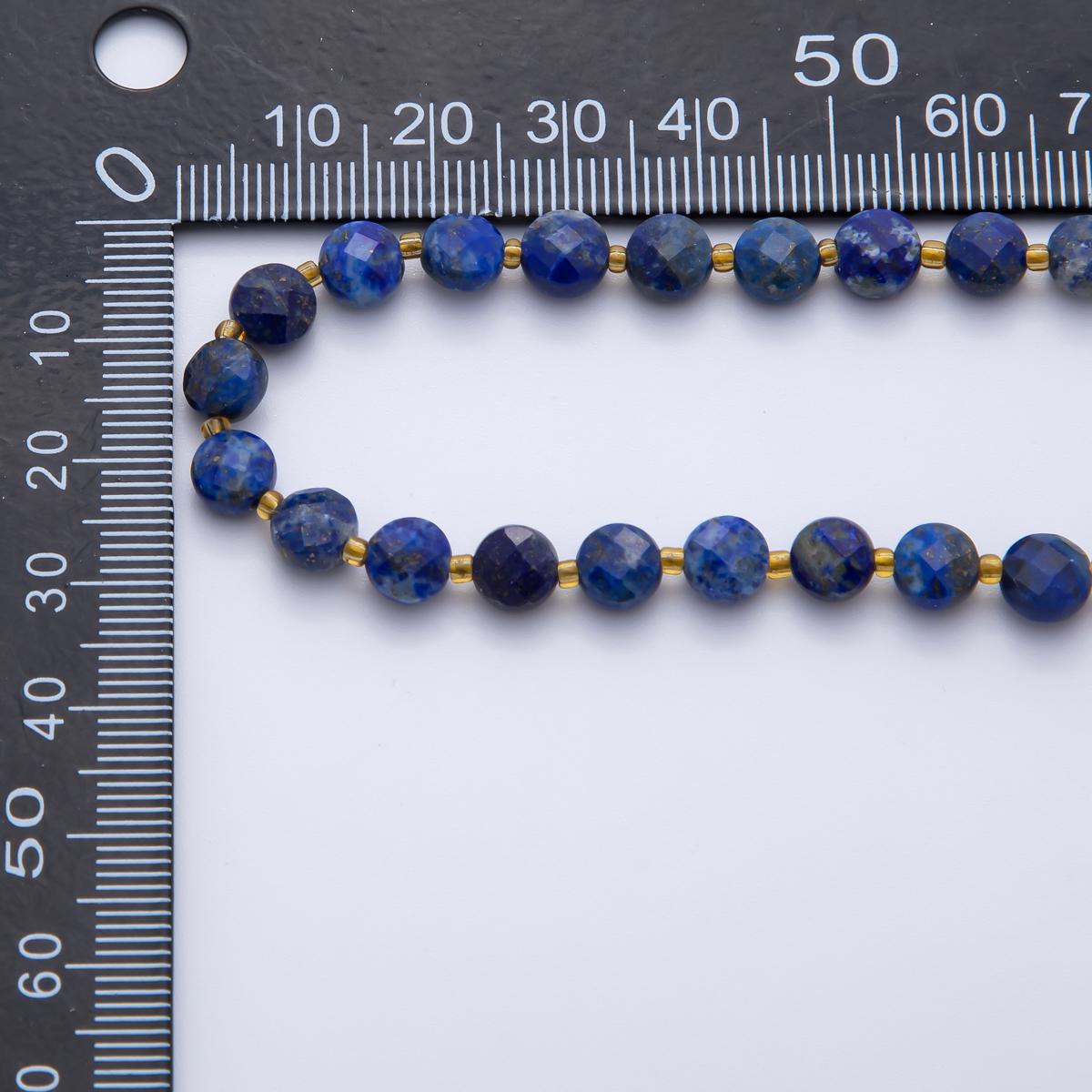 Royal Blue lapis lazuli Faceted Beads 6.5 x 3.5 mm Gemstone by Strand Finding Round Wholesale Beads | WA-3564