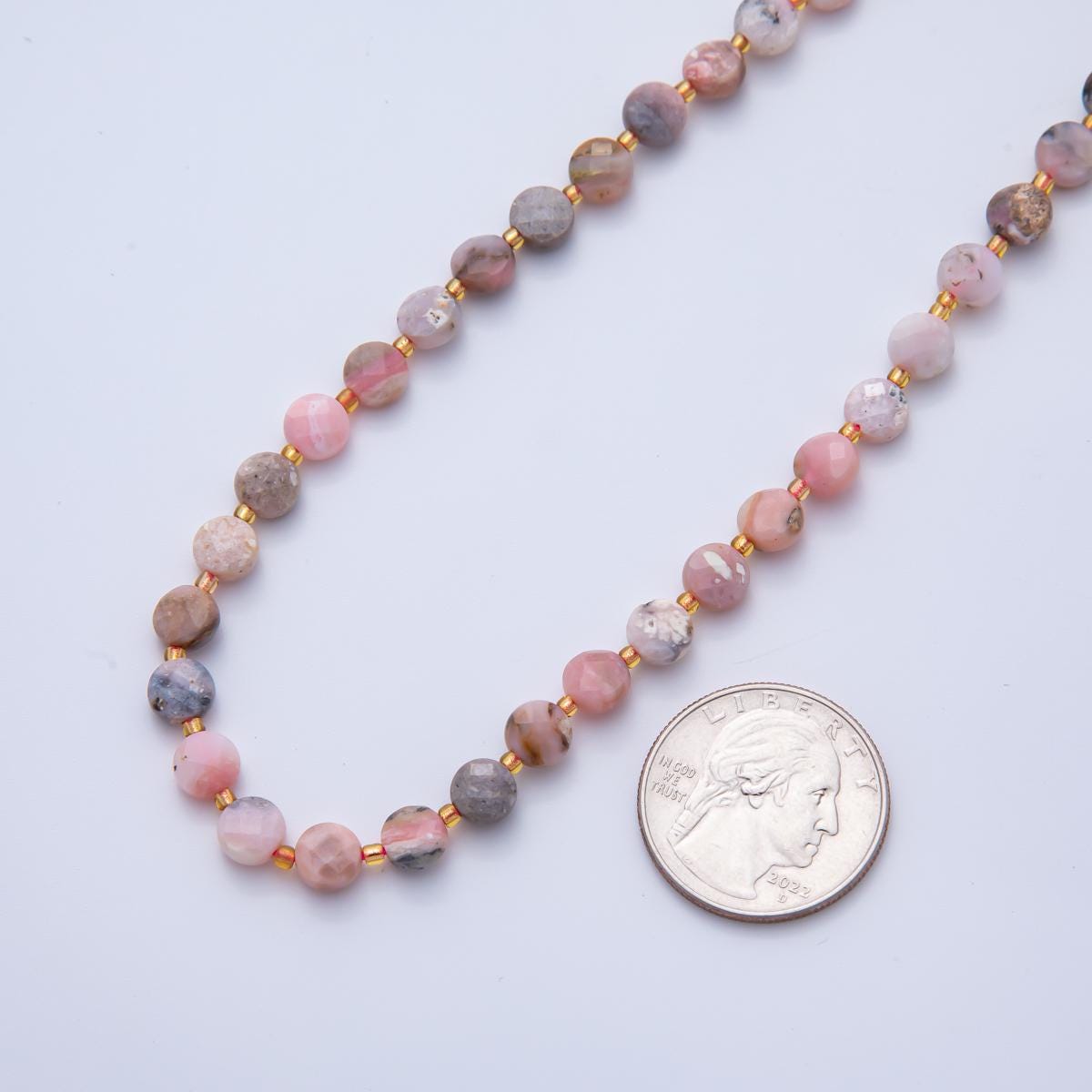 Pink Opal Faceted Beads 6.5 x 3.5 mm Gemstone by Strand Finding Button Wholesale Beads | WA-3568