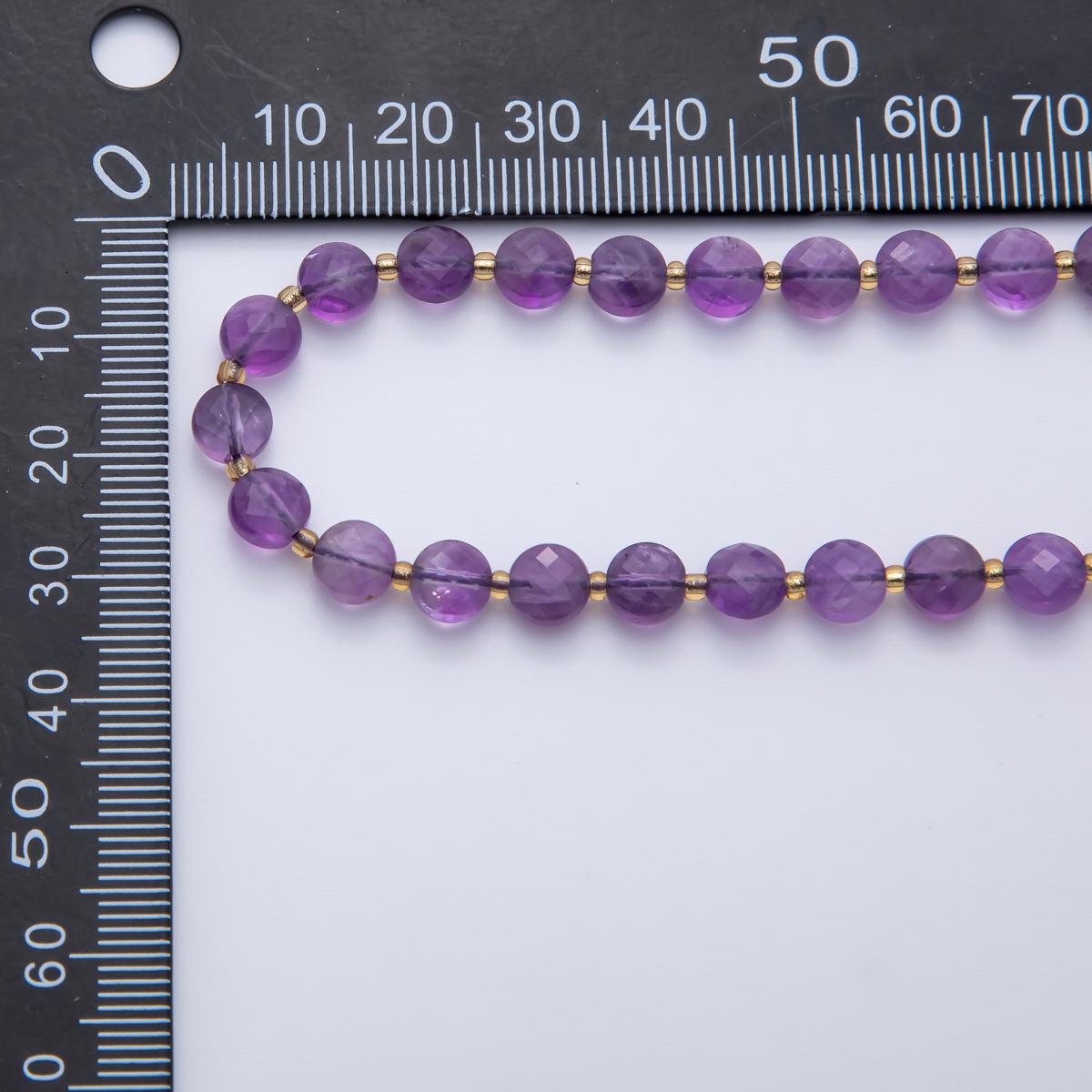 Purple Amethyst Faceted Beads 6.5 x 3.5 mm Gemstone by Strand Finding Button Wholesale Beads | WA-3569