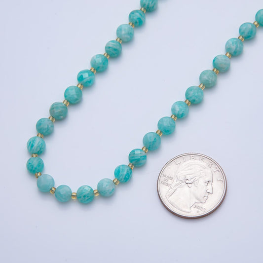 Amazonite Faceted Beads 6.5 x 3.5 mm Gemstone by Strand Finding Button Wholesale Beads | WA-3570