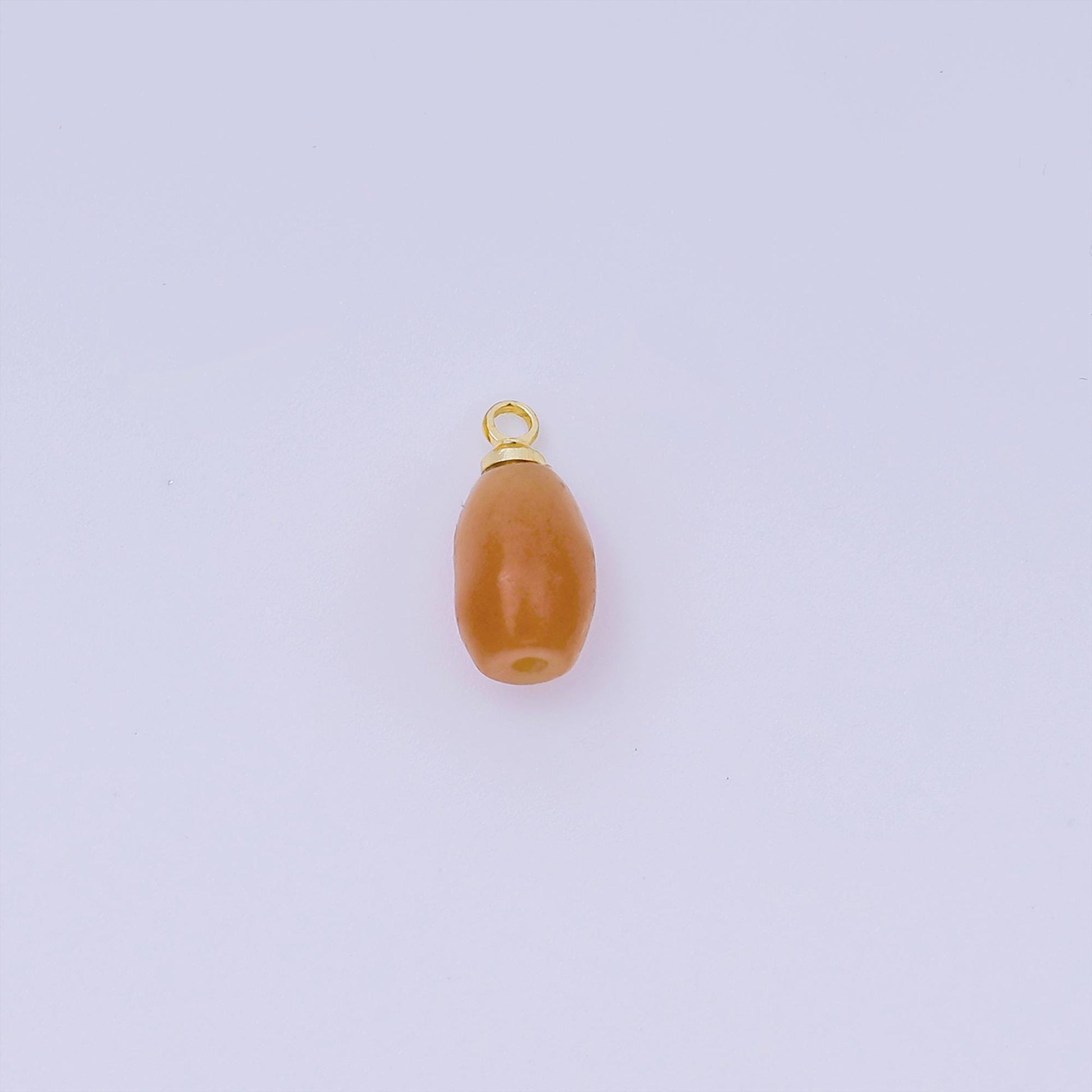Tiny Honey Agate Drum Bead Charm 13x6 mm AJ-490