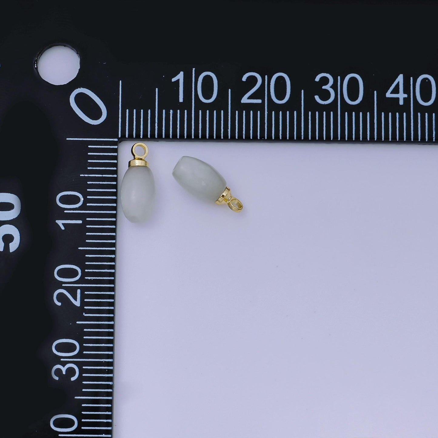 Tiny Blue Lace Agate Drum Bead Charm 11x5 mm AJ-491