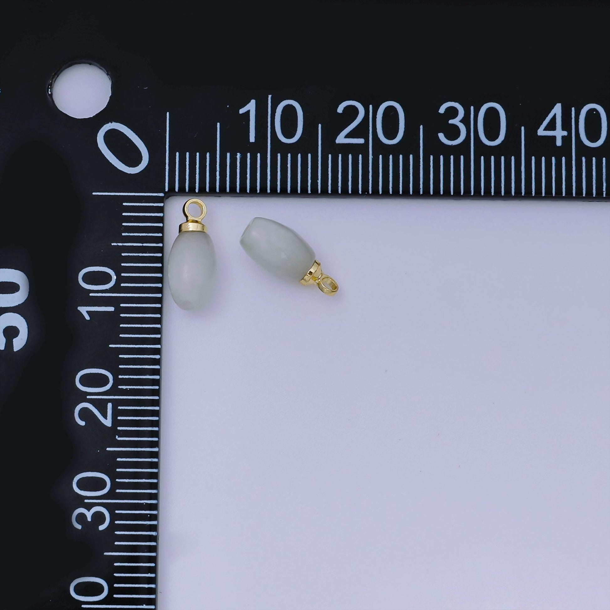 Tiny Blue Lace Agate Drum Bead Charm 11x5 mm AJ-491