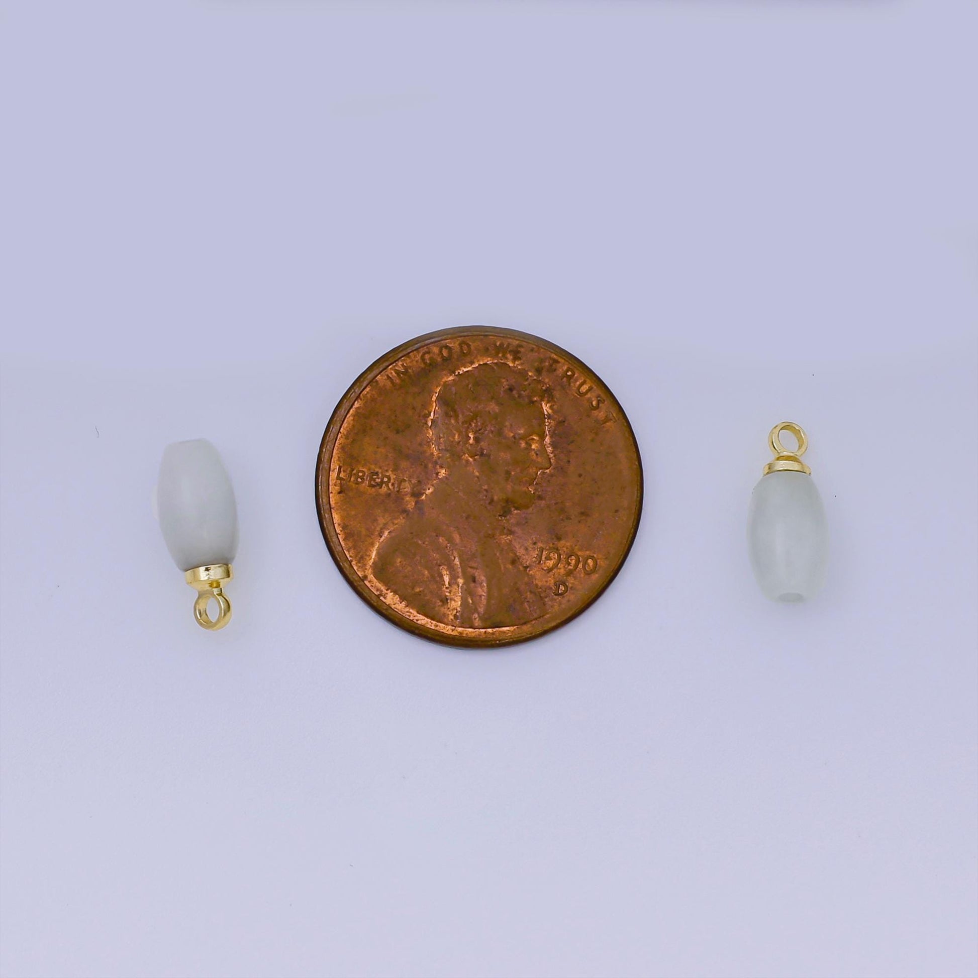 Tiny Blue Lace Agate Drum Bead Charm 11x5 mm AJ-491