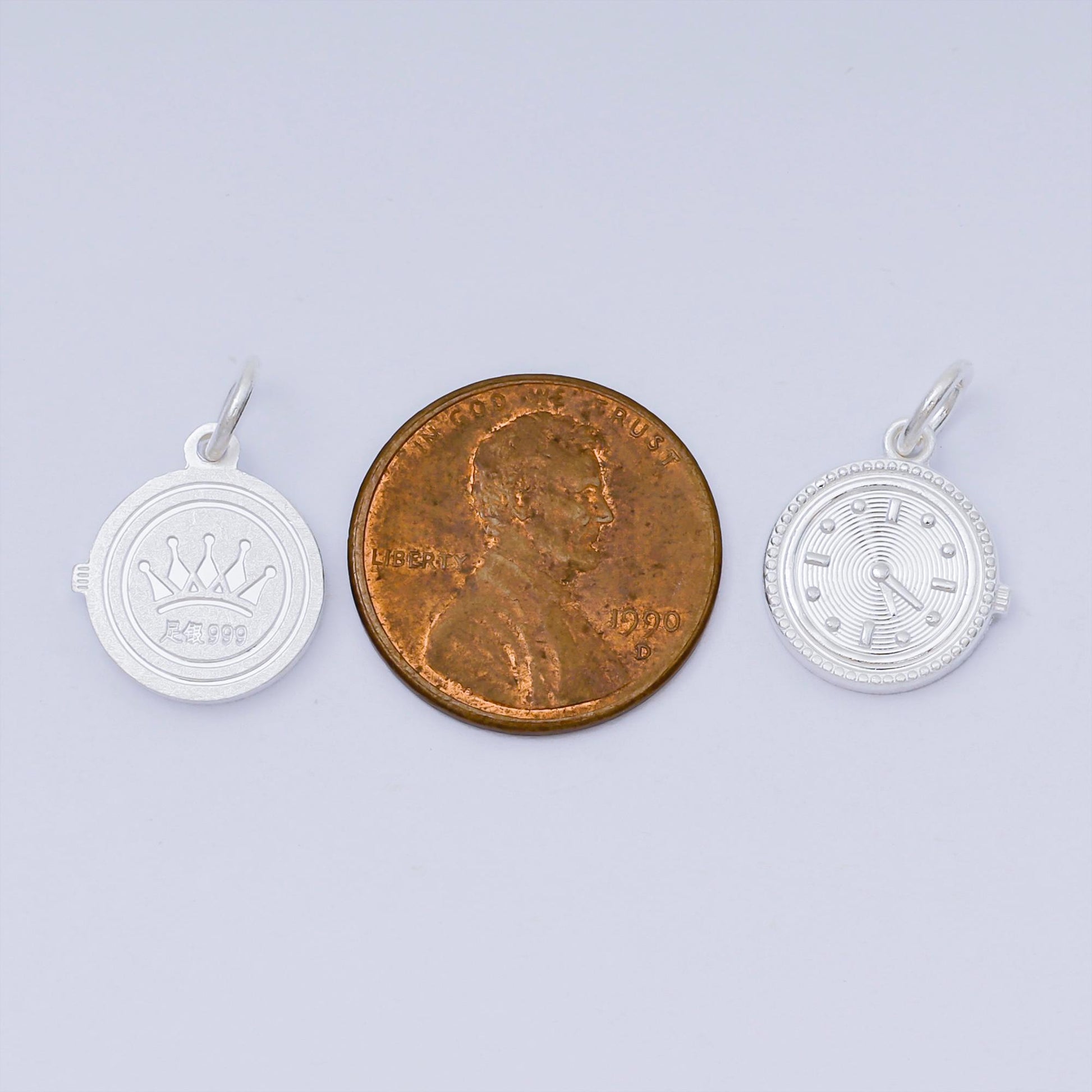 Sterling silver s925 mini Clock charm dainty Watch charm style | SL-653
