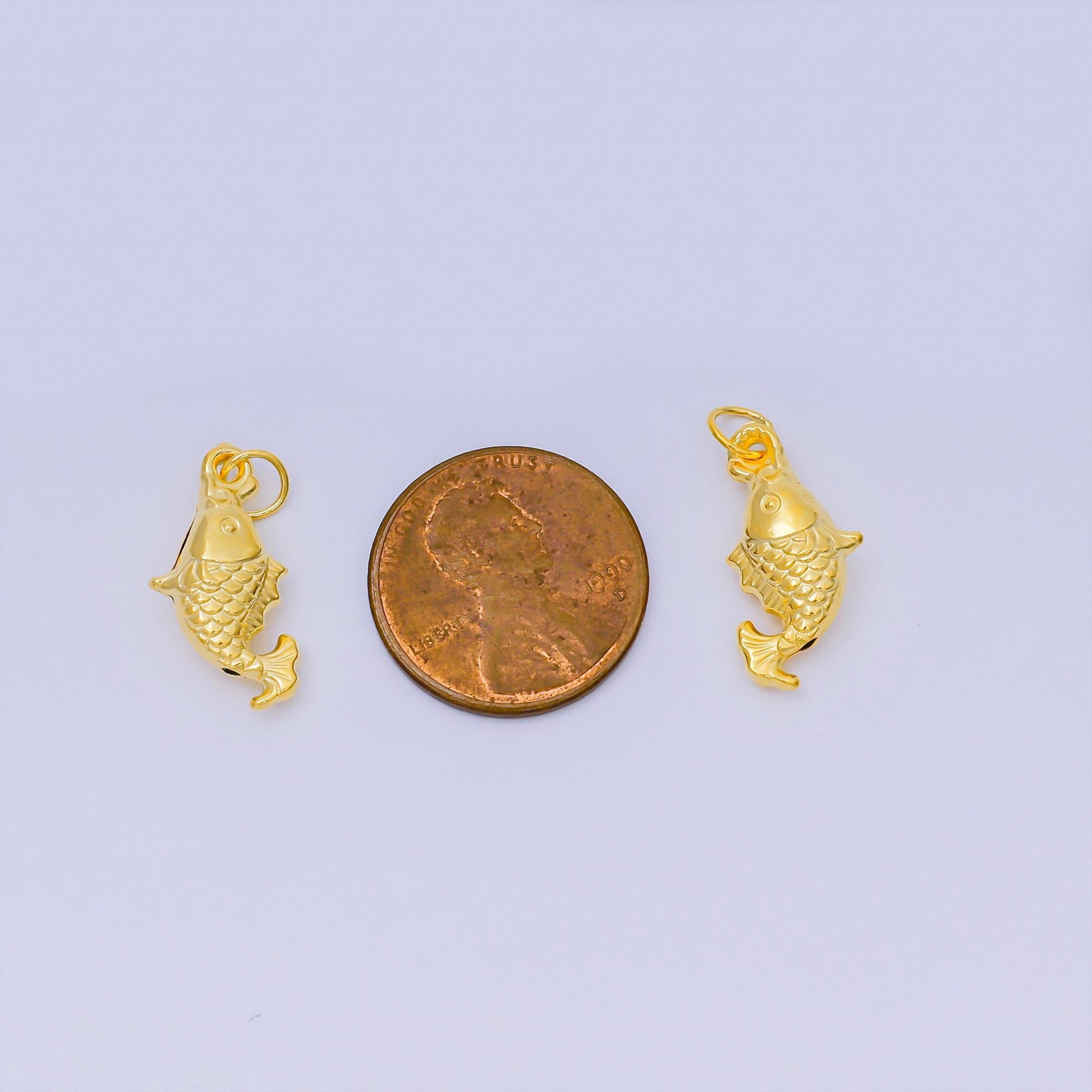 Gold Vermeil koi gold fish aquarium Japanese animal charm | sl-654