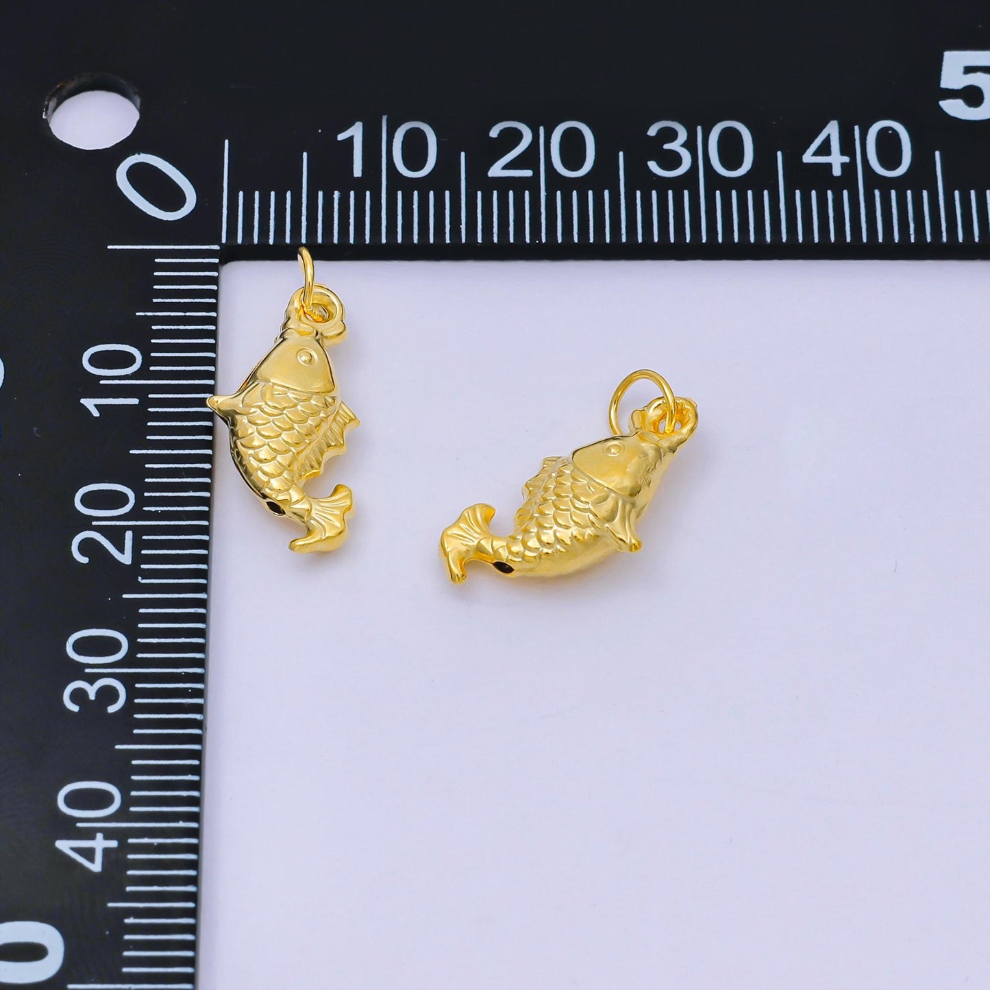 Gold Vermeil koi gold fish aquarium Japanese animal charm | sl-654