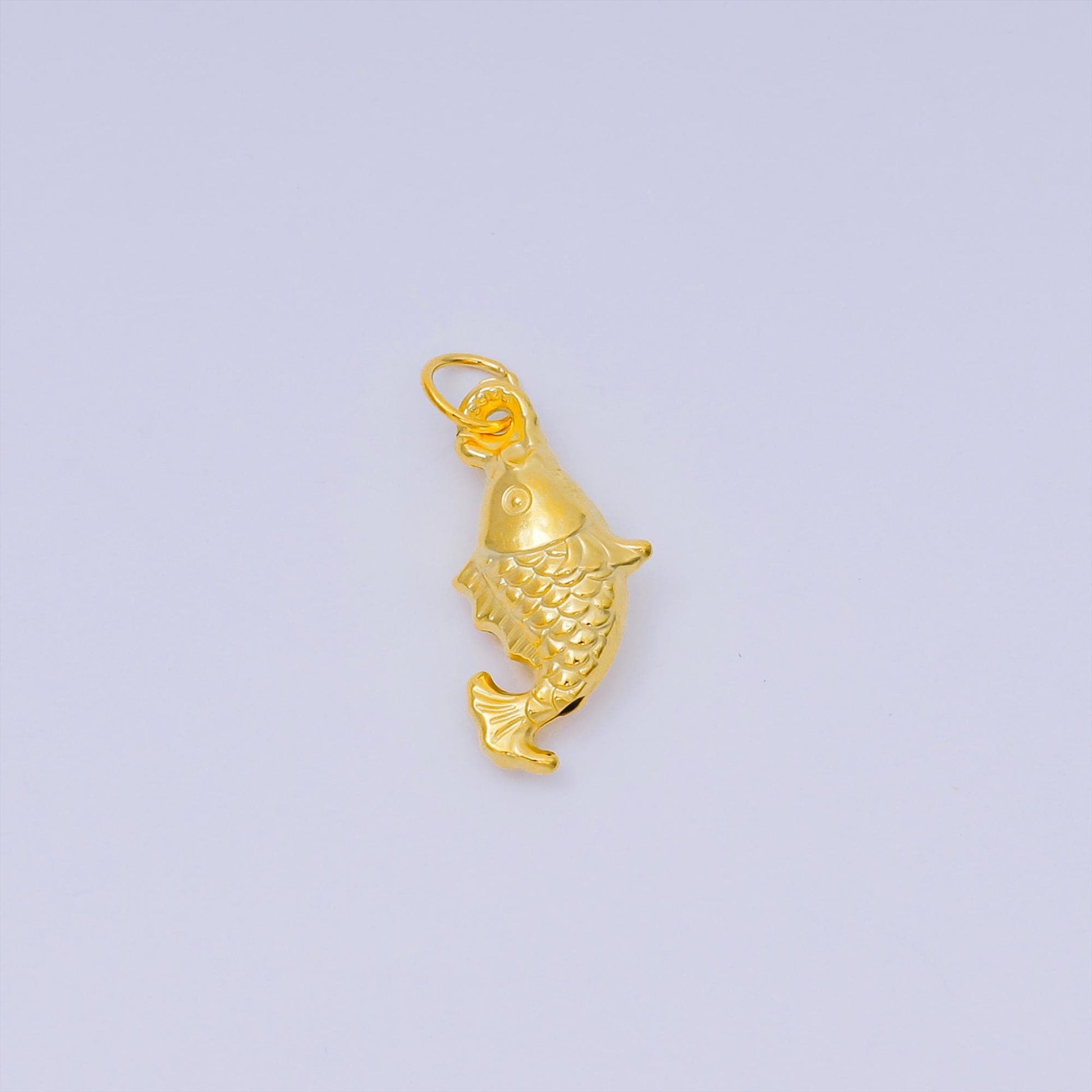 Gold Vermeil koi gold fish aquarium Japanese animal charm | sl-654