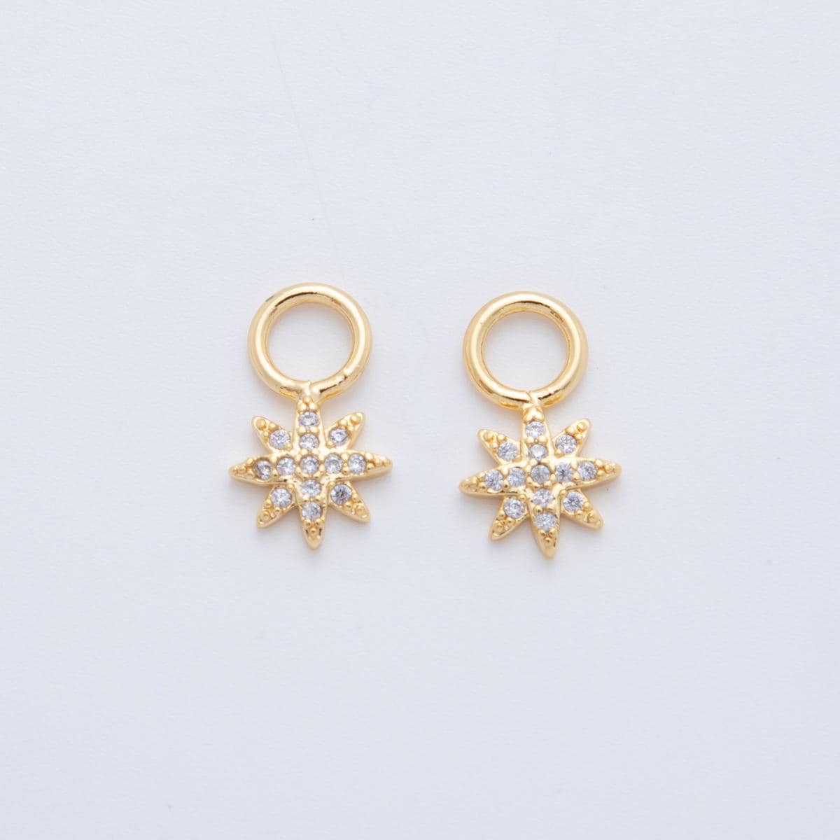 18K Gold Filled Micro Paved Celestial Star Add-On Drop Earring Charm | AF741