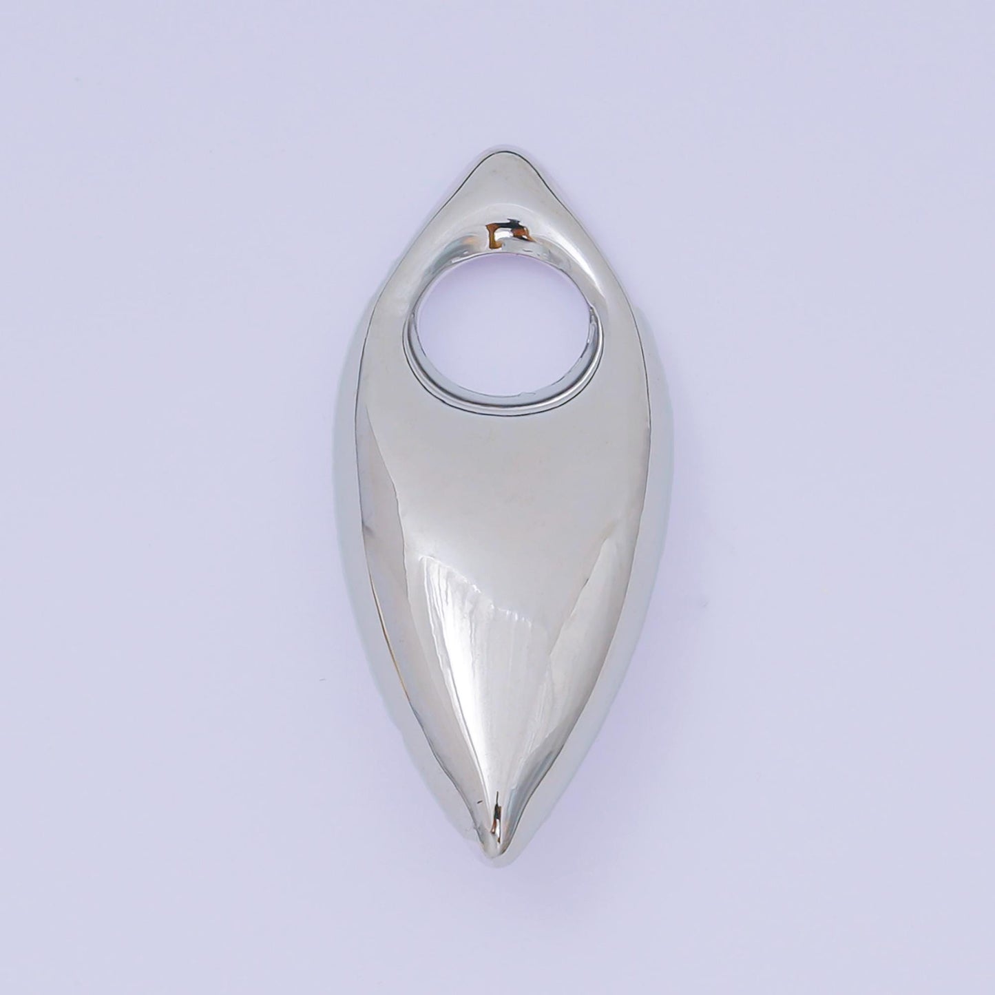 Gold & Silver Marquise Hoop Earrings Charm, Long Cord Necklace Charm Modern Statement Jewelry Pendant AC-1584