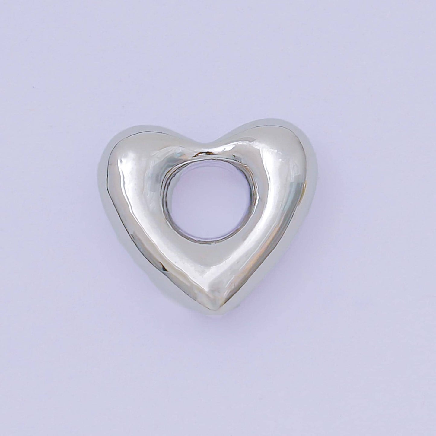 Modern Heart Sculptural Statement Jewelry Charm for Cord Necklace, Earring Charm Heart Pendant In 24k Gold Filled b-476