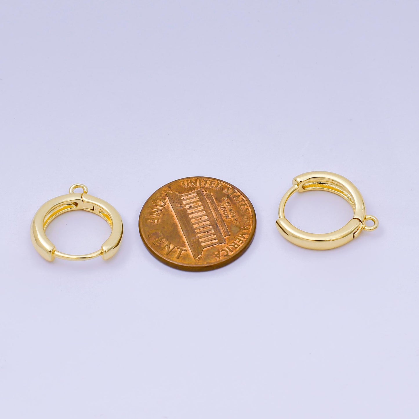 24K Gold Filled 16mm Classic Round Huggie Open Loop Earring Findings | Z-1292