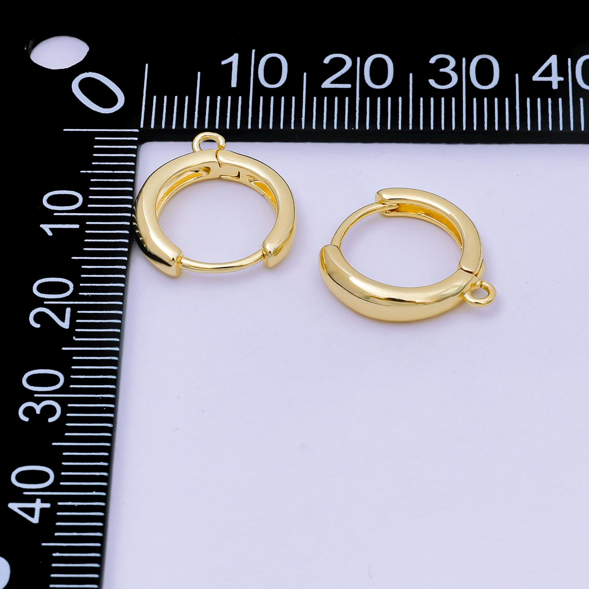 24K Gold Filled 16mm Classic Round Huggie Open Loop Earring Findings | Z-1292