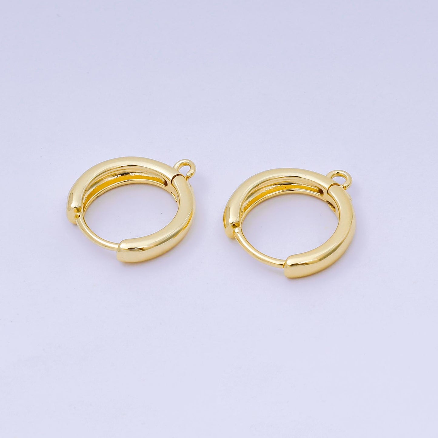 24K Gold Filled 16mm Classic Round Huggie Open Loop Earring Findings | Z-1292