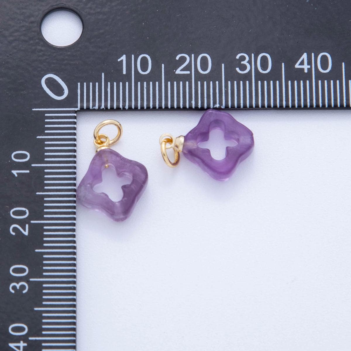 Mini Multicolor Gemstone Clover Charms 18k Gold Filled Lucky Pendant for DIY Earrings, Necklaces Bracelet Jewelry Making AF-786