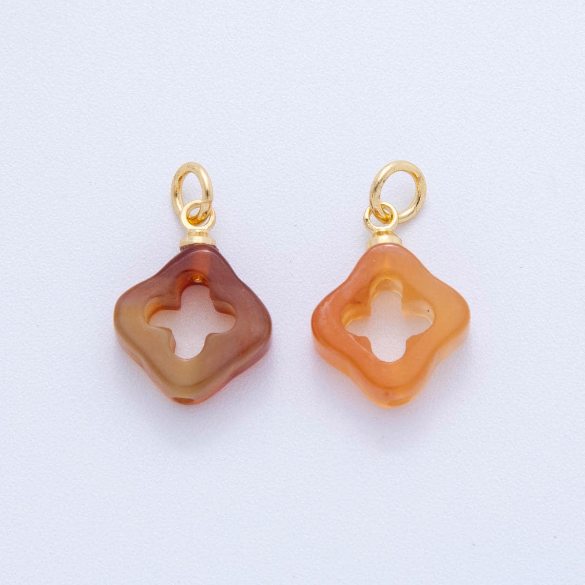 Mini Multicolor Gemstone Clover Charms 18k Gold Filled Lucky Pendant for DIY Earrings, Necklaces Bracelet Jewelry Making AF-786
