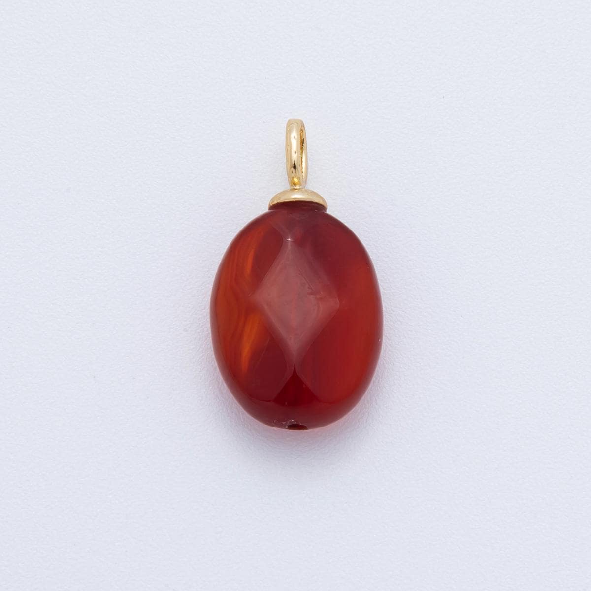 Natural Gemstone Faceted Oval Charms 18k Gold Filled Mixed Stone Gold Bail Charm for DIY Necklaces Jewelry Making AF-98