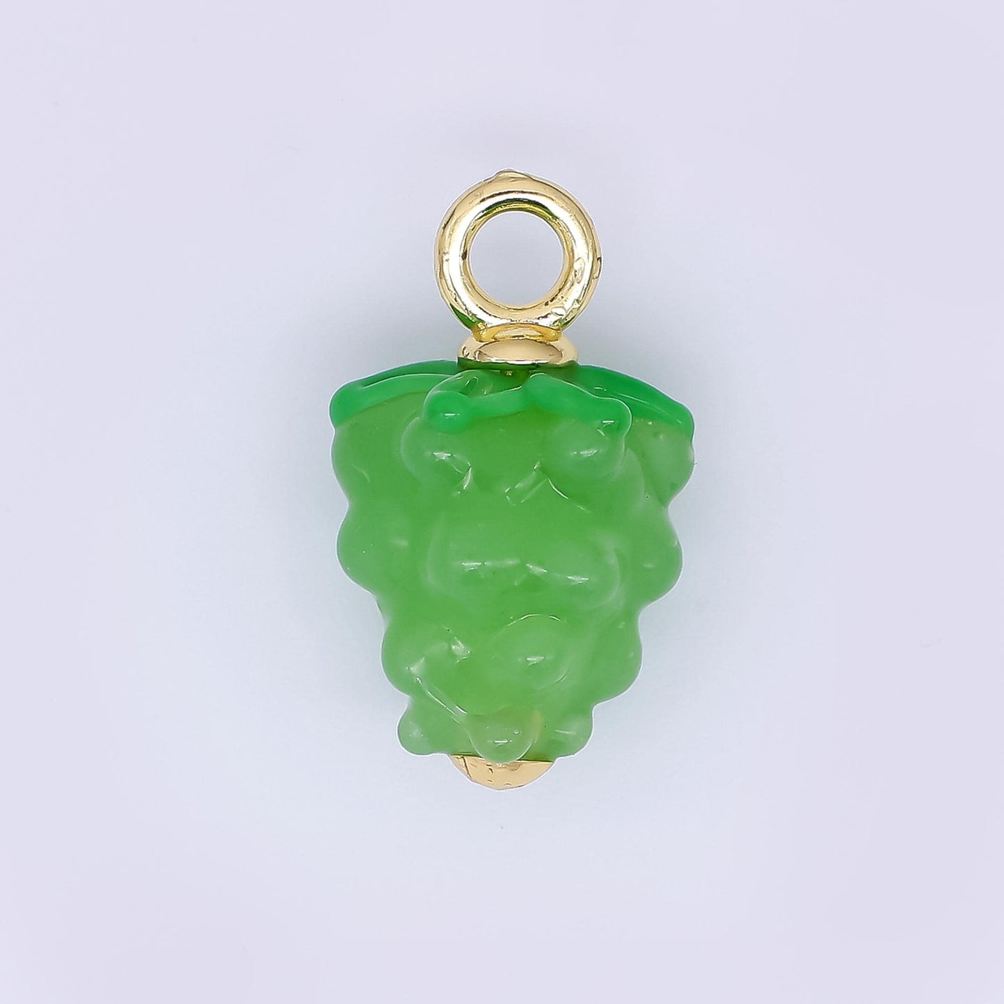 24K Gold Filled 23mm Glass Art Fresh Grape Fruit Charm | AH-622 AH-623