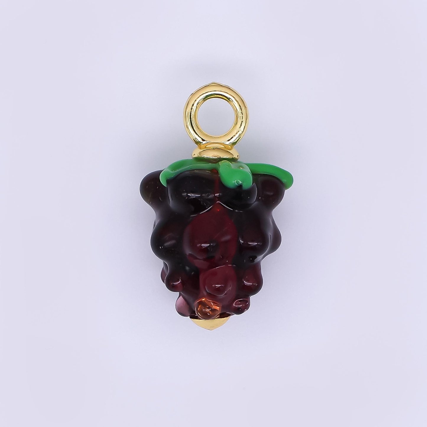 24K Gold Filled 23mm Glass Art Fresh Grape Fruit Charm | AH-622 AH-623