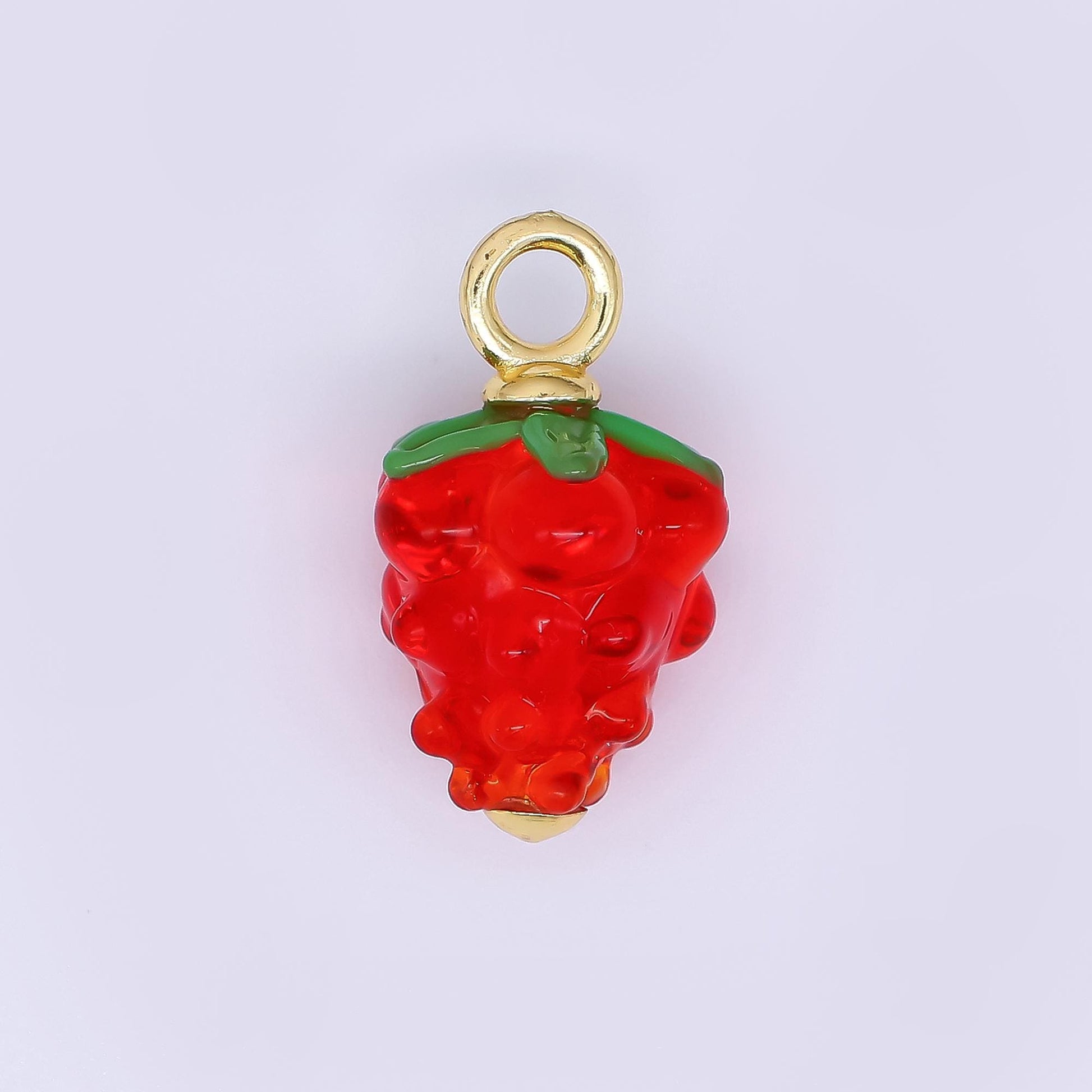 24K Gold Filled 23mm Glass Art Fresh Grape Fruit Charm | AH-622 AH-623