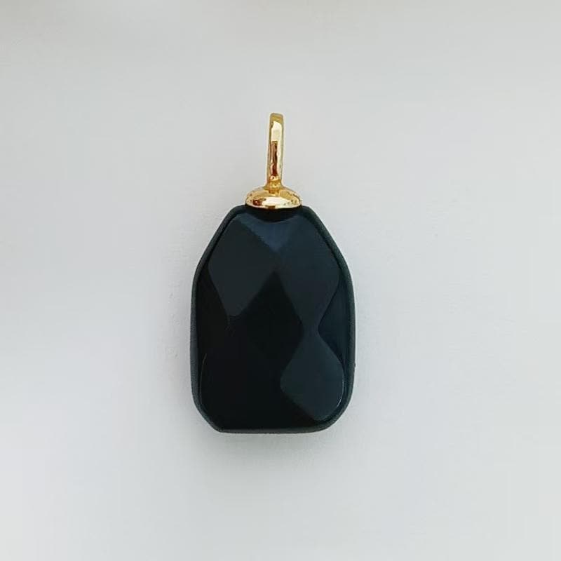 Natural Gemstone Faceted Irregular Rectangular Charms 18k Gold Filled Mixed Stone Gold Bail Charm for DIY Necklaces Jewelry Making AF-794