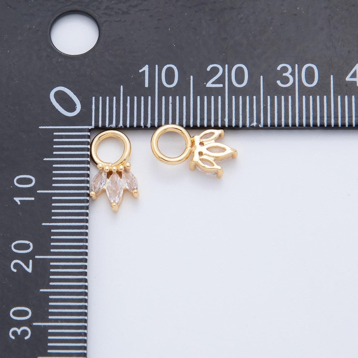 18K Gold Filled Triple Marquise CZ Add-On Drop Earring Charm | AF744