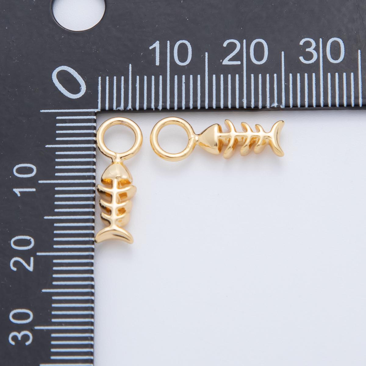18K Gold Filled Fish Bone Add-On Drop Earring Charm | AF746