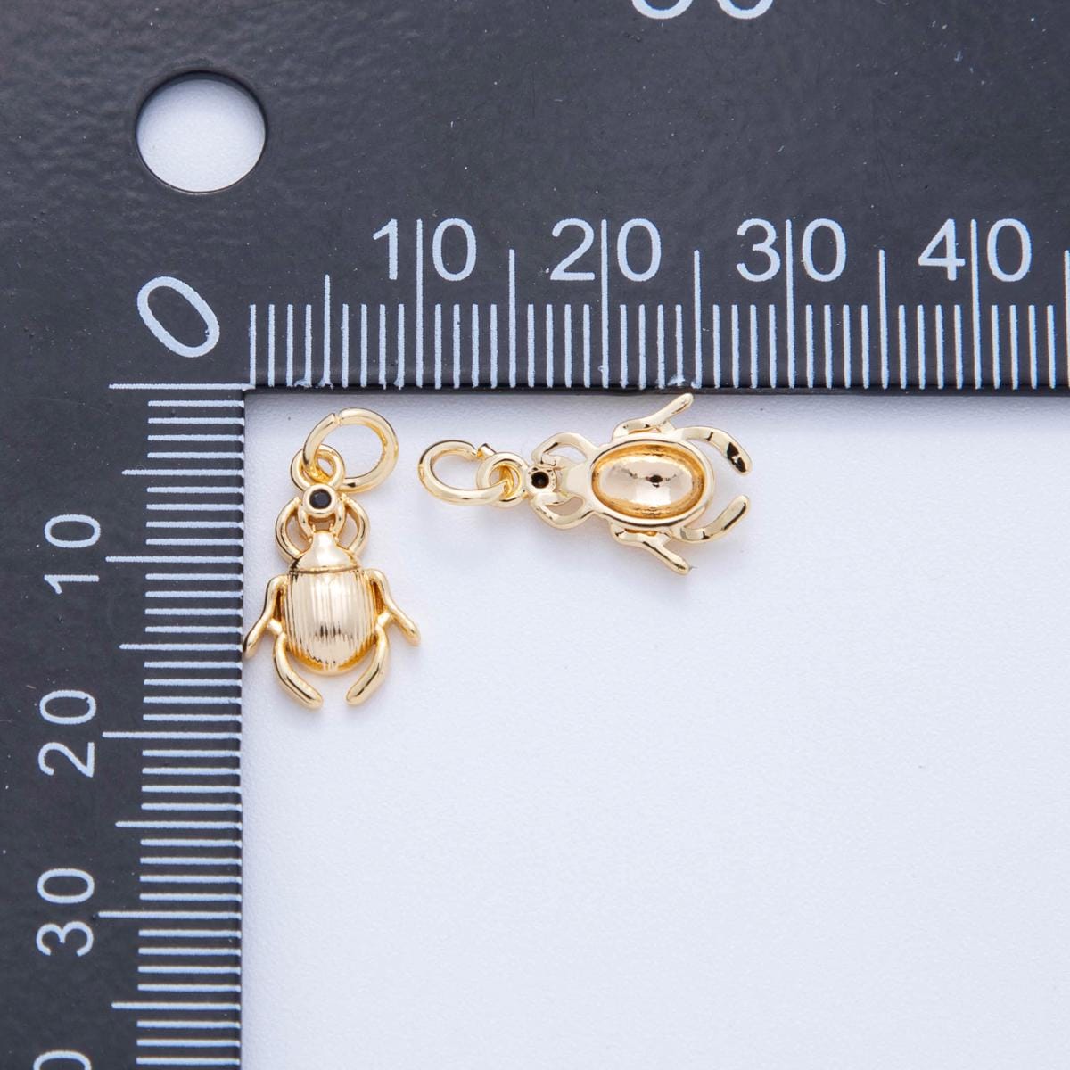 18K Gold Filled Beetle Pendant Mini Insect Charm Bracelet Necklace for DIY Jewelry Making Supply AF-821