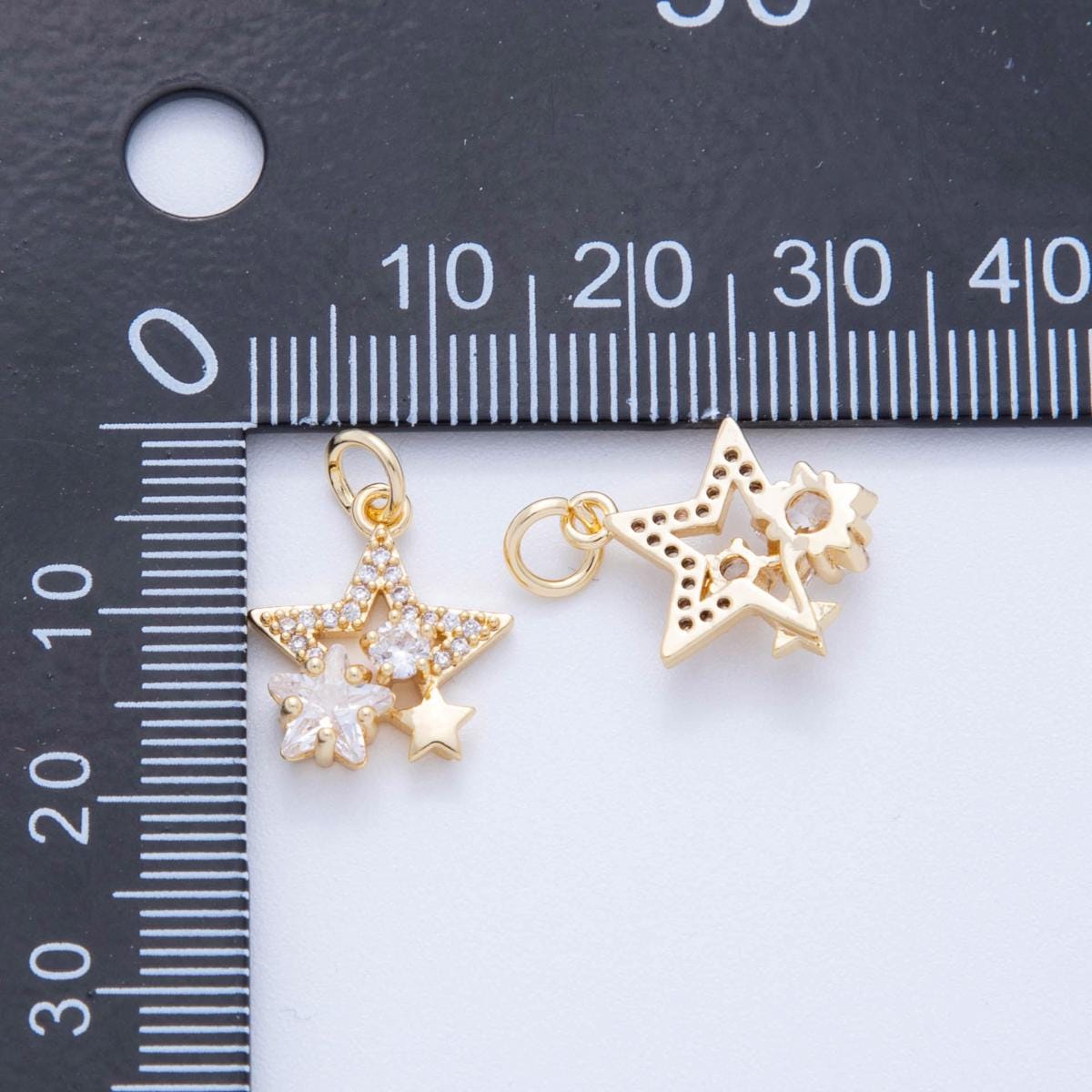 18K Gold Filled Star Pendant Mini Celestial Charm Bracelet Necklace for DIY Jewelry Making Supply AF-824