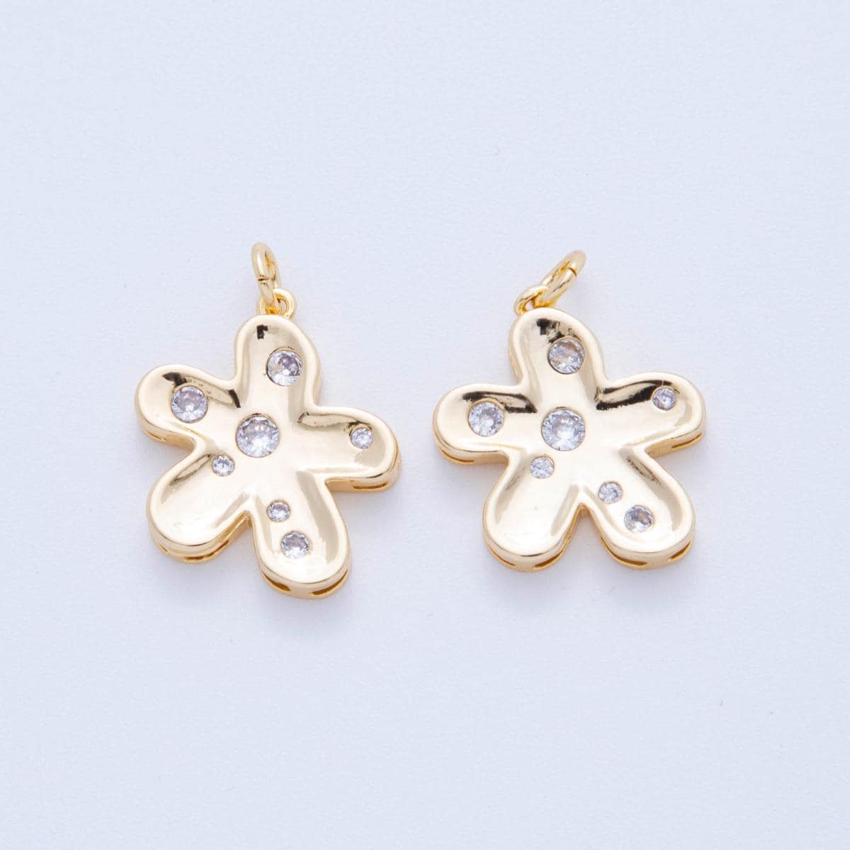 18K Gold Filled Daisy Pendant Mini Flower Charm Bracelet Necklace for DIY Jewelry Making Supply AF-808
