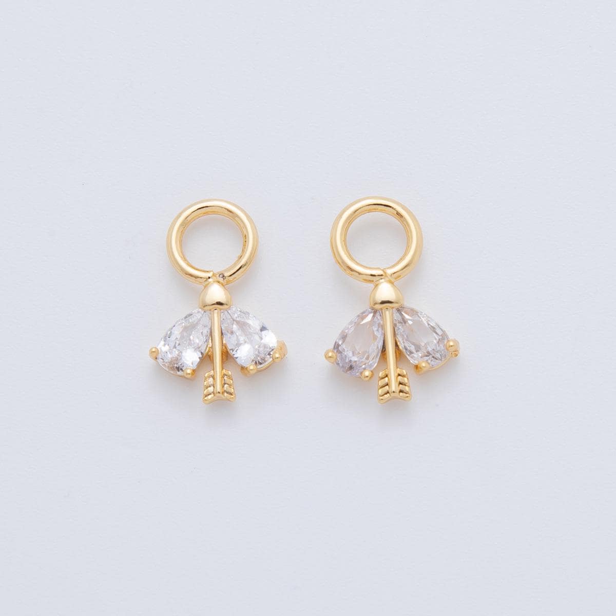 18K Gold Filled CZ Bee Insect Add-On Drop Earring Charm | AF749