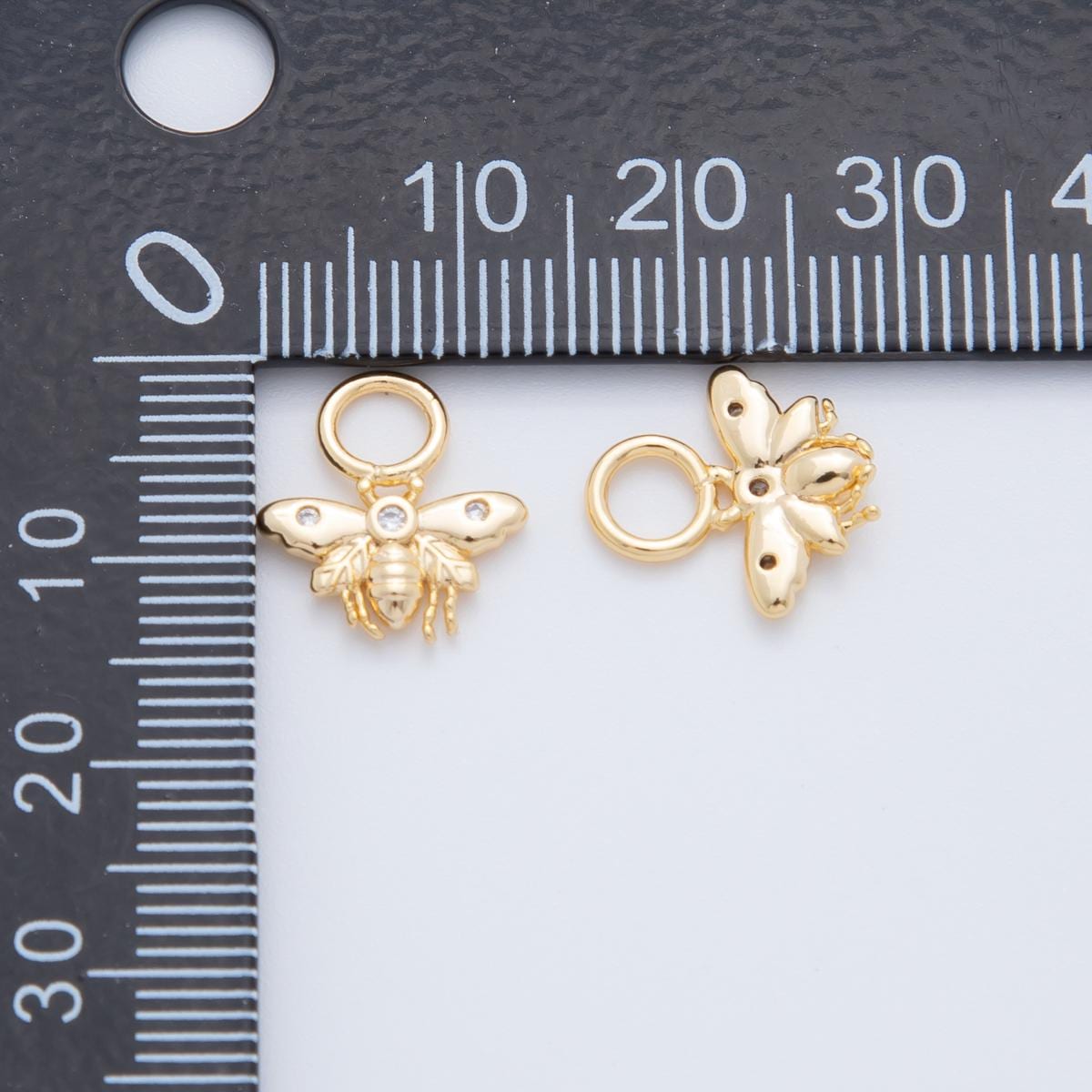 18K Gold Filled CZ Bumble Bee Insect Add-On Drop Earring Charm | AF752