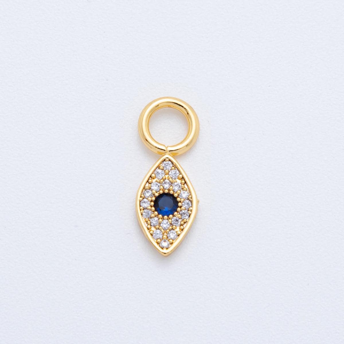 18K Gold Filled Blue Evil Eye Micro Paved Add-On Drop Earring Charm | AF759