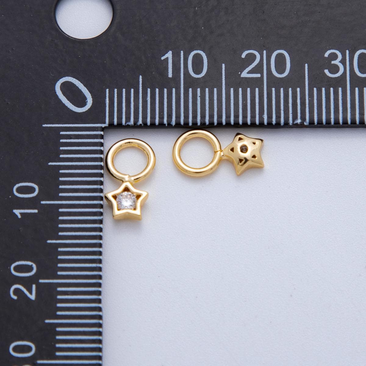 18K Gold Filled Star CZ Bezel Add-On Drop Earring Charm | AF763