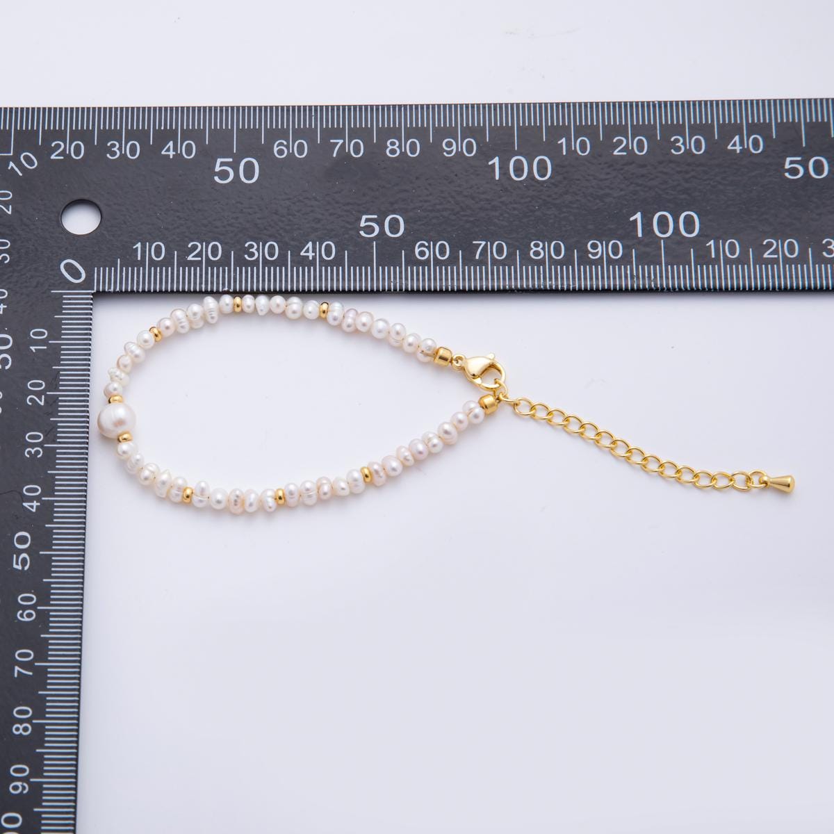 Handmade White Freshwater Pearl Gemstone 6.3 Inch + 1.5 Xtender Bracelet | WA-3379