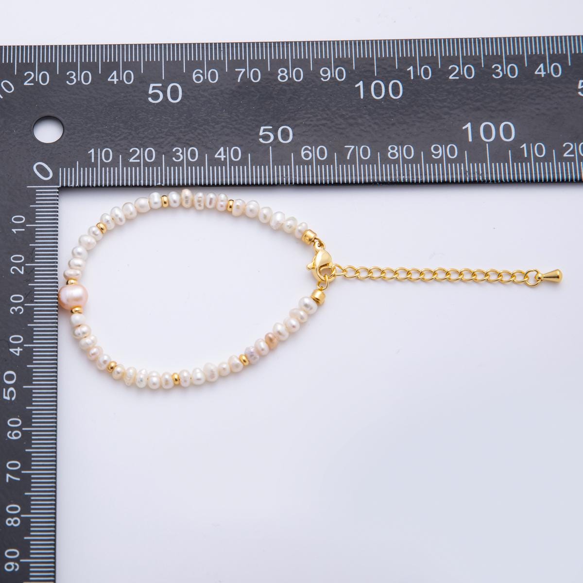 Handmade White Freshwater Pearl Gemstone 6.3 Inch + 1.5 Xtender Bracelet | WA-3379