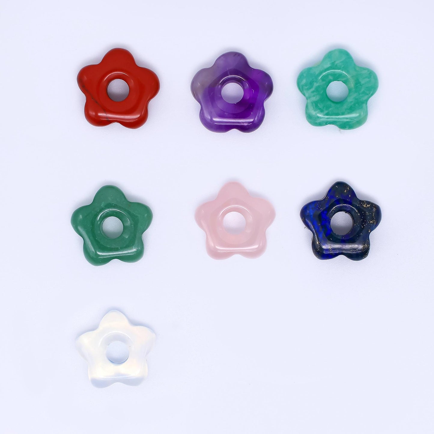 Dainty Gemstone Flower Charm Pendant Natural Stone Daisy Charm for Earring Necklace Jewelry Making Supply B447