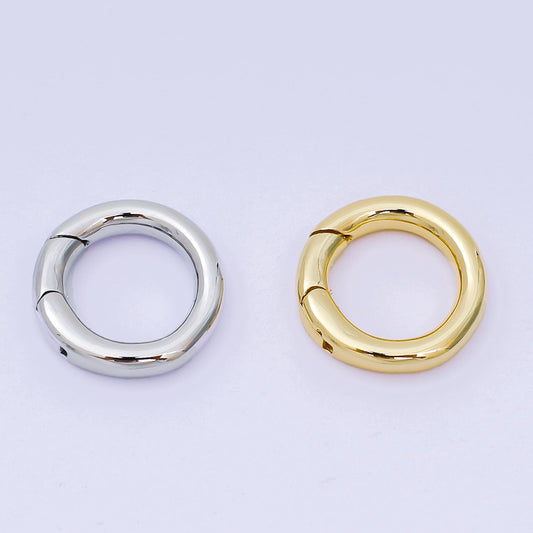 24k gold filled 14mm push round spring gate ring  findings supply | Z-01294