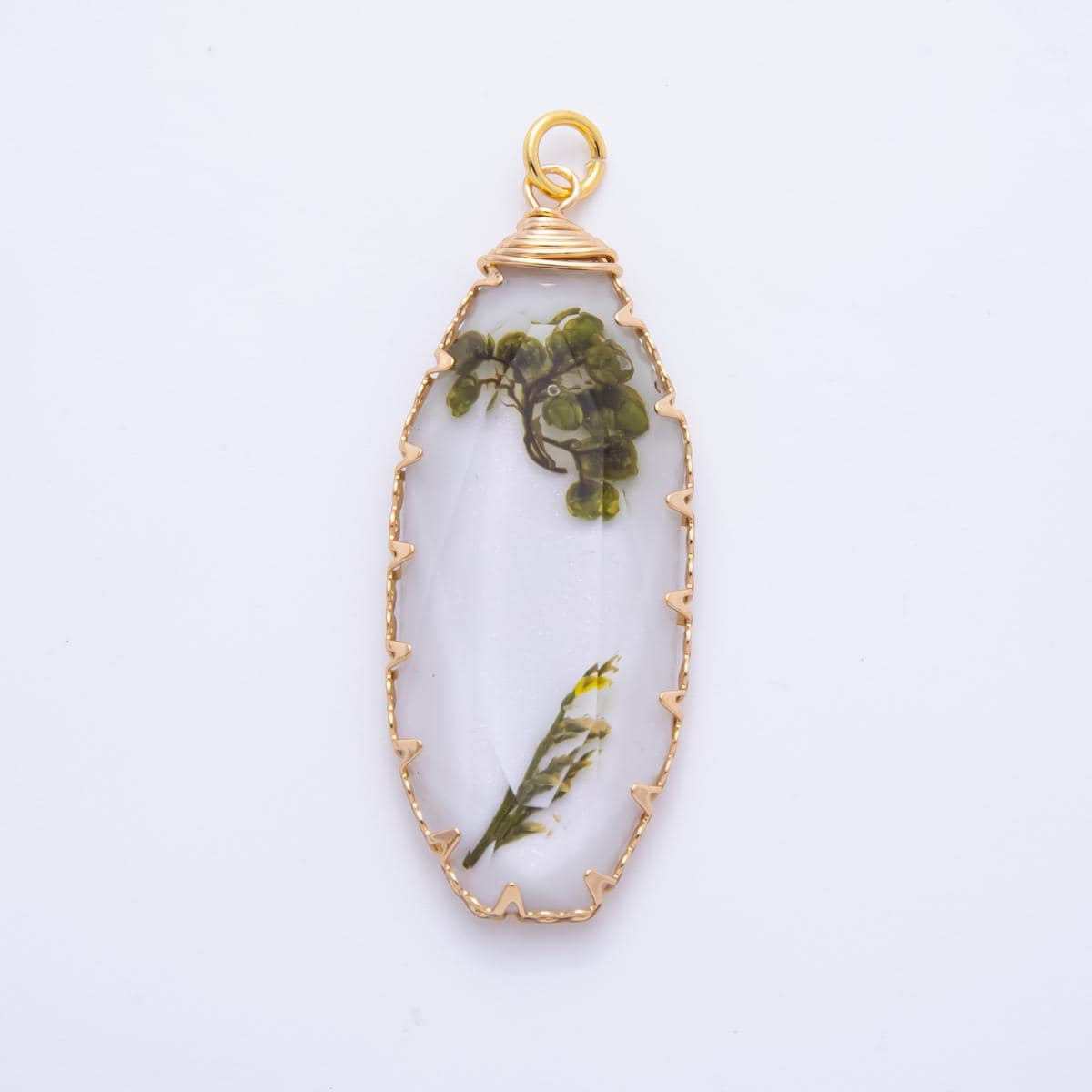 18K Gold Filled 45mm Eternal Petal Bloom Flower Resin Charm | AH860 - AH864