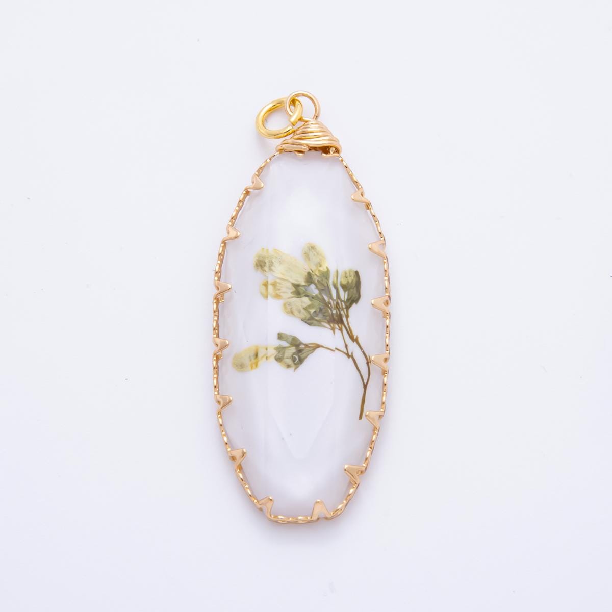 18K Gold Filled 45mm Eternal Petal Bloom Flower Resin Charm | AH860 - AH864