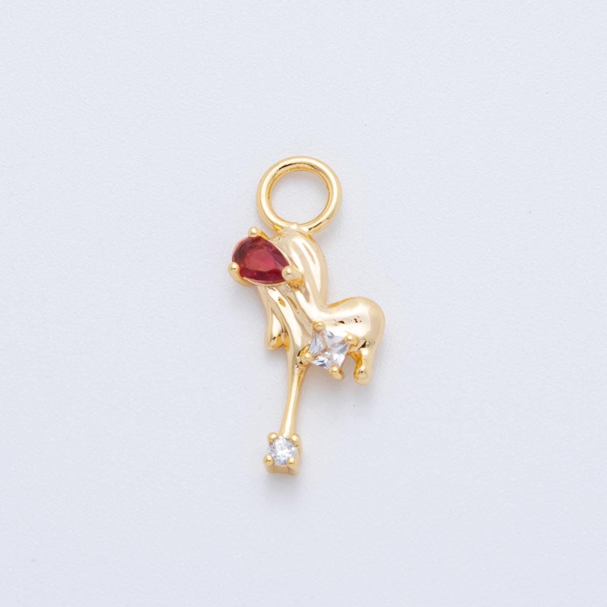 18K Gold Filled Heart Dripping CZ Add-On Drop Earring Charm for Love Jewelry | C489