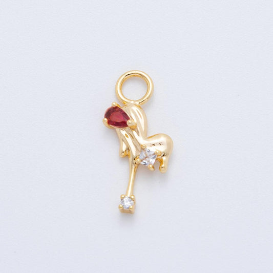18K Gold Filled Heart Dripping CZ Add-On Drop Earring Charm for Love Jewelry | C489
