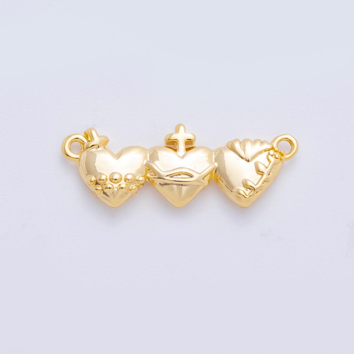 Dainty Heart Link Charm Connector Pendant, Dangle Charm Necklace Link Connector Charms,Lariat Jewelry Gold Micro pave Y-158